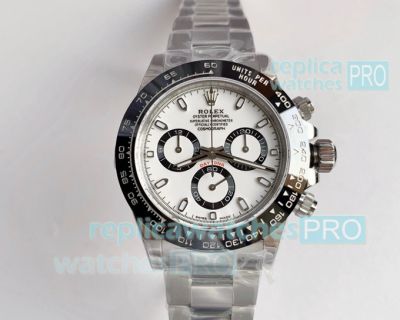 Noob Factory V8 904L Swiss 4130 Rolex Daytona Panda Face Black Ceramic Bezel Watch